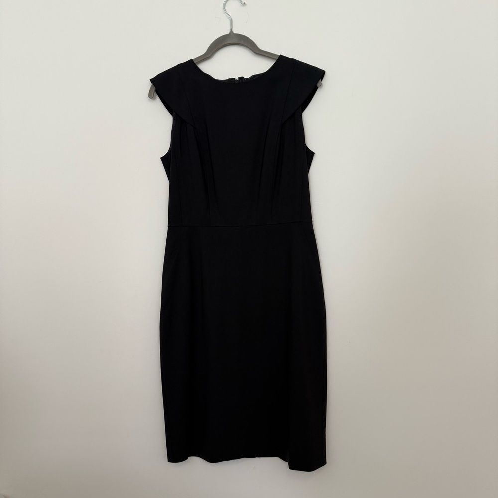 J. Crew Black Madame President Dress Cap Sleeve Pockets Back Zipper and Vent